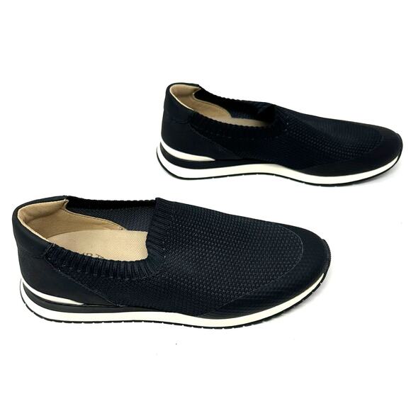 Naturalizer‎ Lafayette Size 8M Slip On Sneakers Shoes Black with White Stripe - Picture 3 of 7